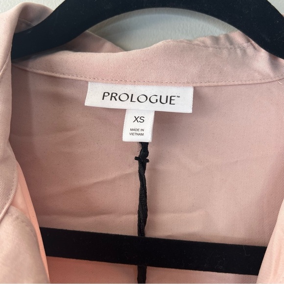 Prologue oversized button down collar shirt dress two toned blush colors NWT XS - Picture 8 of 8